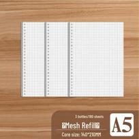 Retro Large-Capacity 5-Hole Loose-Leaf Notebook for Comfortable College and High School Use white