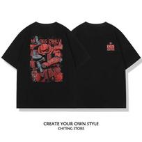 2026 Summer New Mobile Suit Gundam Anime Peripheral Xiaya Zagu MS06S Short Sleeve Summer Cotton TShirt 4XL brown