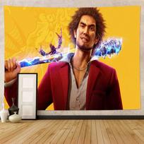 Yakuza Like A Dragon Game Tapestry Decoration Bedroom Dormitory Background Cloth Holiday Home Party Living Room Club Cloth 100X70CM white