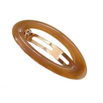Flat Oval Hair Clip For Women Girls Strong Grip Barrettes All Hair Textures Solid Color kava