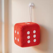 Funny Magic Cube Dice Hanging Pendent Stuffed Plush Doll Intresting Party Game Props Creative Gifts For Friends 6cm raudona