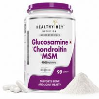 HealthyHey Nutrition Glucosamine Chondroitin and MSM for Cartilage; Joint and Bone, 90 Capsules