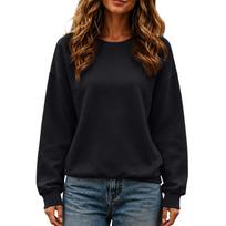 Women's Casual Long Sleeve Neck Pullover Sweatshirt M chaki