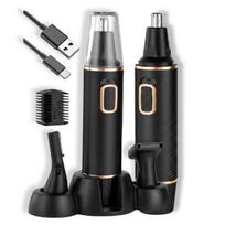 Nosies ir barzdos kirpimo rinkinys 3in1, atsparus vandeniui, įkraunamas USB-C