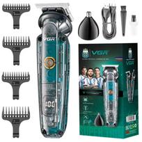 Vyriškas plaukų, barzdos ir ausų kirpimo aparatas 2in1, T-Blade, USB, IPX6, LCD