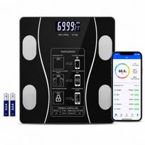 Vonios svarstyklės su kūno sudėties analize, BMI, išmanios, elektroninės, su mobiliąja programėle, lenkiška versija