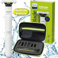 Moteriškas elektrinis skustuvas Philips OneBlade Intimate su dėklu