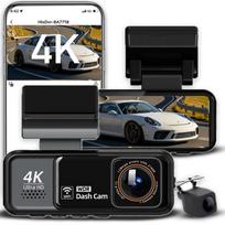 Automobilinė vaizdo kamera su 4K UHD, GPS, WiFi, G-sensoriu, 170° kampu, priekinei ir galinei įrangai