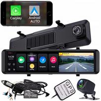 Vaizdo registratorius veidrodėlis su Android, 4G LTE SIM, GPS navigacija, CarPlay ir kamera