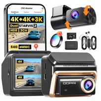 Vaizdo registratorius DDPAI Z90 Master 4K HDR su galine kamera ir 4G moduliu