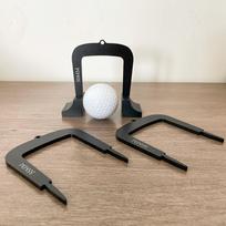 3 Pack Golf Putting Gates Made of Aluminum Alloy for Putter Target Practice 2 Bases beige
