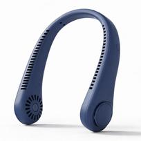 Cooling Neck Fan 3-Speed USB Rechargeable Bladeless Hands-Free Portable Lightweight Indoor Outdoor Birthday Summer Trave New 500mAh mėlyna