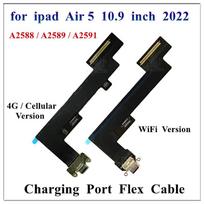 1Pcs for iPad Air 5 2022 10.9 Inch Charging Charger Port Connector Flex Cable A2588 A2589 A2591 4G WiFi Replacement Parts Cellular--Black black