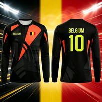 Vibrant Belgium Long Sleeve Football Jersey, Quick Dry Breathable Athletic Training Top Unisex Fan Sportswear 2026 S yellow