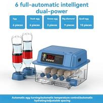Egg Automatic Incubator for Egg Brooder 110V 220 V Power Plug Dual Duct Warm Air Internal Circulatio Automatic Hatching Egg Farm EU Plug 220V blue