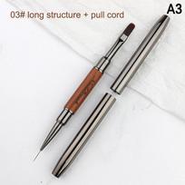 Sandalwood Dual End Nail Glue Pen Uv Gel Brush Nail Art Painting Extension Gel Nail Line Brush Manicure Tool as the picture gray