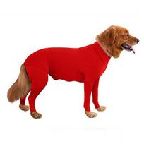 Pet Dog Onesie Clothes Medium Large Dog Pajamas Anxiety Calming Shirt 4 Legs Dog Jumpsuit Prevent Shedding Hair Surgery Recovery red-L2
