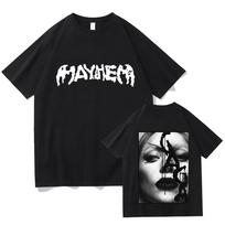 The MAYHEM Ball Tour 2026 TShirt Lady Gaga Singer Graphic Tshirts Fashion Short Sleeve Summer T Shirt Cotton Tees 3XL black