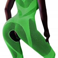 Fluorescencinis Bodystocking – Šviečiantis Tamsoje, Atviras Krokas