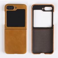 For Samsung Galaxy Z Flip 6 Case Cover Premium Genuine Leather Cases Z FLip7 Vintag Oil Wax Pattern Phone Shell Protection Coque Galaxy Z Flip7 FE black