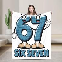 67 Šeši Septyni 6 7 Juokinga Italų Smegenų Puvinio Radijo Muzika Antklodė Minkšta Madinga Pliušinė Antklodė Mergaitės Miegamojo Flanelinė Lovatiesė 76x102cm