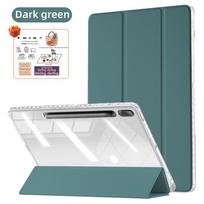 For Samsung Galaxy Tab Tab S10/S9 Plus 12.4 for Tab S6 Lite 10.4 S7 S8 11 S7 FE S7/S8 Plus 12.4 A9/A11 8.7 A9Plus/A11Plus Cover (Dark green,Tab A9 8.7inch) tamsiai žalia spalva