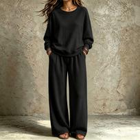 Women's Trendy Casual Neck Sweatshirt and Pants Set for Fall Winter, Comfortable Two Piece Outfit S balta