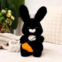 Cartoon Long Hair Carrot Rabbit Plush Doll Pillow Black Brown Pink Rabbit Animal Plush Appease Toy Birthday Gift For Girl about 30cm gray