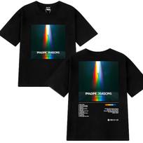 Imagine Dragons Evolve Album Double Sided Printed T Shirt Men Women Vintage Hip Hop Streetwear Male Cotton Short Sleeve T-shirts S black