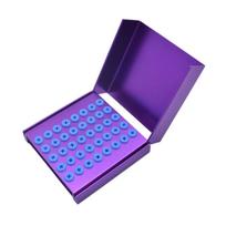 Durable And Safe Dental 40 Holes Burs Metal Holder Cleaning Stand Autoclave Sterilizer For High/Low Speed Dental Burs blue