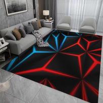 3D Geometrinis Kilimas Neoninės Šviesos Kilimai Šešiakampiai Kilimai Namams Žaidimų Kambario Dekoras Svetainei Miegamajam Paaugliams E-Sporto Kilimas 40x60cm gray