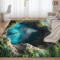 Scenic Waterfall Rug for Nature Lovers  Relaxing Landscape Decor Indoor Outdoor Area Rugs Anti slip carpet can be machine washed 40cm x 60cm gray