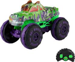Radijo bangomis valdoma mašinėlė Hot Wheels Monster Trucks Mutant Chaos Wreckin' Wolf Mattel, žalia/juoda, JMM77