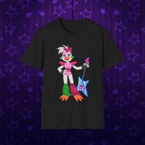 Security Breach Fnaf Glamrock Freddy Chica Roxy Monty Unisex Softstyle T-Shirt S black