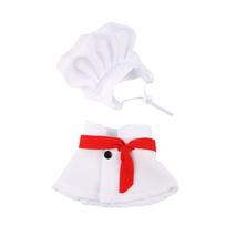 Funny Chef Costume Cape Hat for Dogs Cats Pet Clothing Transform Outfit Cute Pet Apparel Cats Clothes Cosplay Costumes (as the picture,S) white