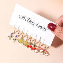 4 Pairs Bubble Milk Tea Drop Earrings Set for Women Simulation Wine Drink Cup Earrings Girls Party Jewelry Gifts white