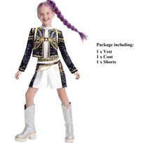 Girls Kids Zoey Rumi Mira Cosplay Costume Set Fancy Dress Idol Movie Cosplay Children Halloween Carniva Suit 120 black