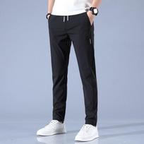 Wrinkle Free Easy Care Men Straight Leg Pants Home Travel Casual Wear XXXL tamsiai mėlyna spalva