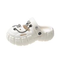 Women EVA Platform Clogs Ventilated Closed Toe Slippers Lightweight Non Slip Summer Beach Garden Shoes Daily Footwear Daily 36 white
