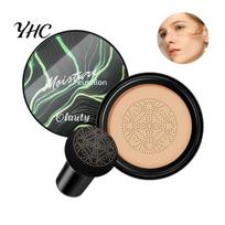 Long-lasting Coverage CC Cream with Mushroom Powder Puff Full Color Correcting Foundation Hydrating Long Lasting Oil Control Natural Lightweight gray