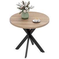 Valgomojo stalas 75 x 75 cm Apvalus virtuvės stalas 2-4 žmonėms, Modernus valgomojo stalas su voro kojų pagrindu, Rudas 75 x 75 x 75 cm ruda