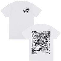 JoJos Bizarre Adventure Brand Unisexs and Unisexs Cotton Tshirts 2026 Summer Cartoon Pattern Loose Casual Shortsleeved Top M white