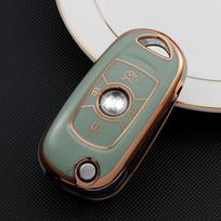Fashion TPU Car Key Case Cover For Opel Vauxhall Astra K Corsa E For Buick Verano ENCORE GX GL6 Folding Keys Shell Accessories žalia