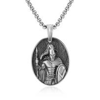 Spartan Warrior Titanium Steel Vintage Necklace Long Autumn/Winter Hip Hop Men's Sweater Chain DIY Pearl juoda