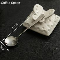 Nerūdijančio plieno apvalus šaukštas Kavos šaukštelis Desertinis Cukraus Druskos Prieskonių šaukštelis Virtuvės įrankiai No. 5 round coffee spoon gray