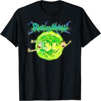 Rick and Morty Portal Glow Lightning Logo T-Shirt S įvairiaspalvis