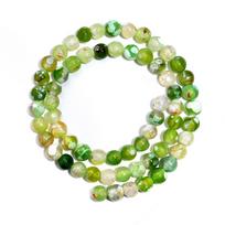 6 8 10mm Natural Fire Agates Stone Beads Fruit Green Round Loose Gemstone Bead For Jewelry Making DIY Bracelet Necklace Supplies beige