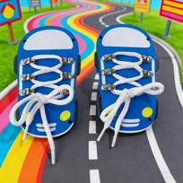 DIY Montessori Busy Board Wooden Accessories Strawberries Car Tie shoelaces Board Castle Early Educational Toy For Childre Gift blue