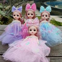 20cm Mergaitė Princesė BABI Lėlės Žaislai 1/8 BJD Lėlės Sąnariai Judantys Išskirtiniai Makiažo Saldus Kaspinas Vestuvių Princesė Lėlė Apsirengimo Žaislai white