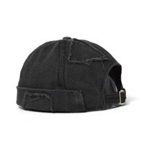 Letter Embroidery Docker Cap Without Visor Brimless Caps Solid Colors Retro Beanie Hat Adjustable Hip Hop Fashion Street adjustable black